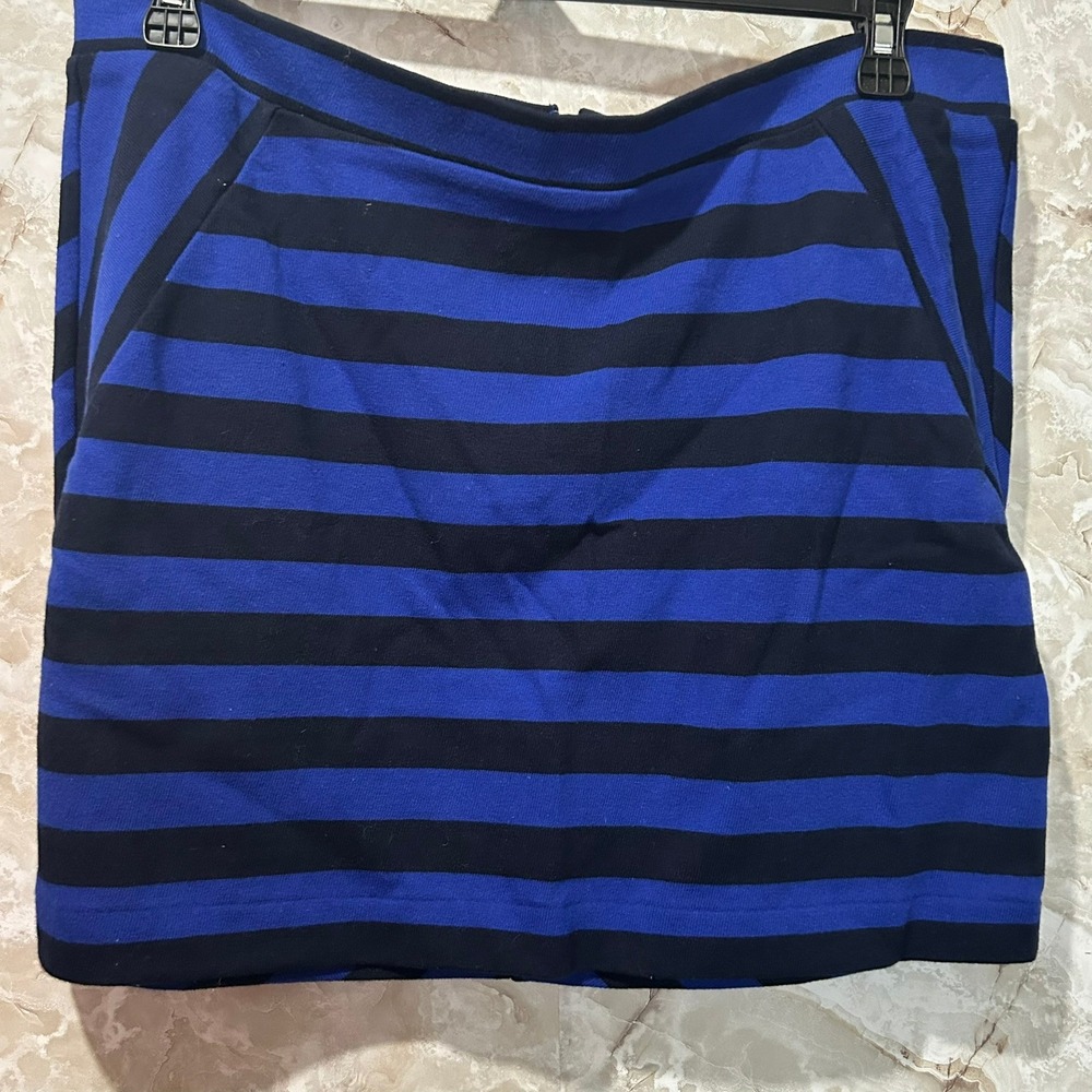 Gap‎ Designed & Crafted Striped Mini Skirt Blue Black Casual Everyday L